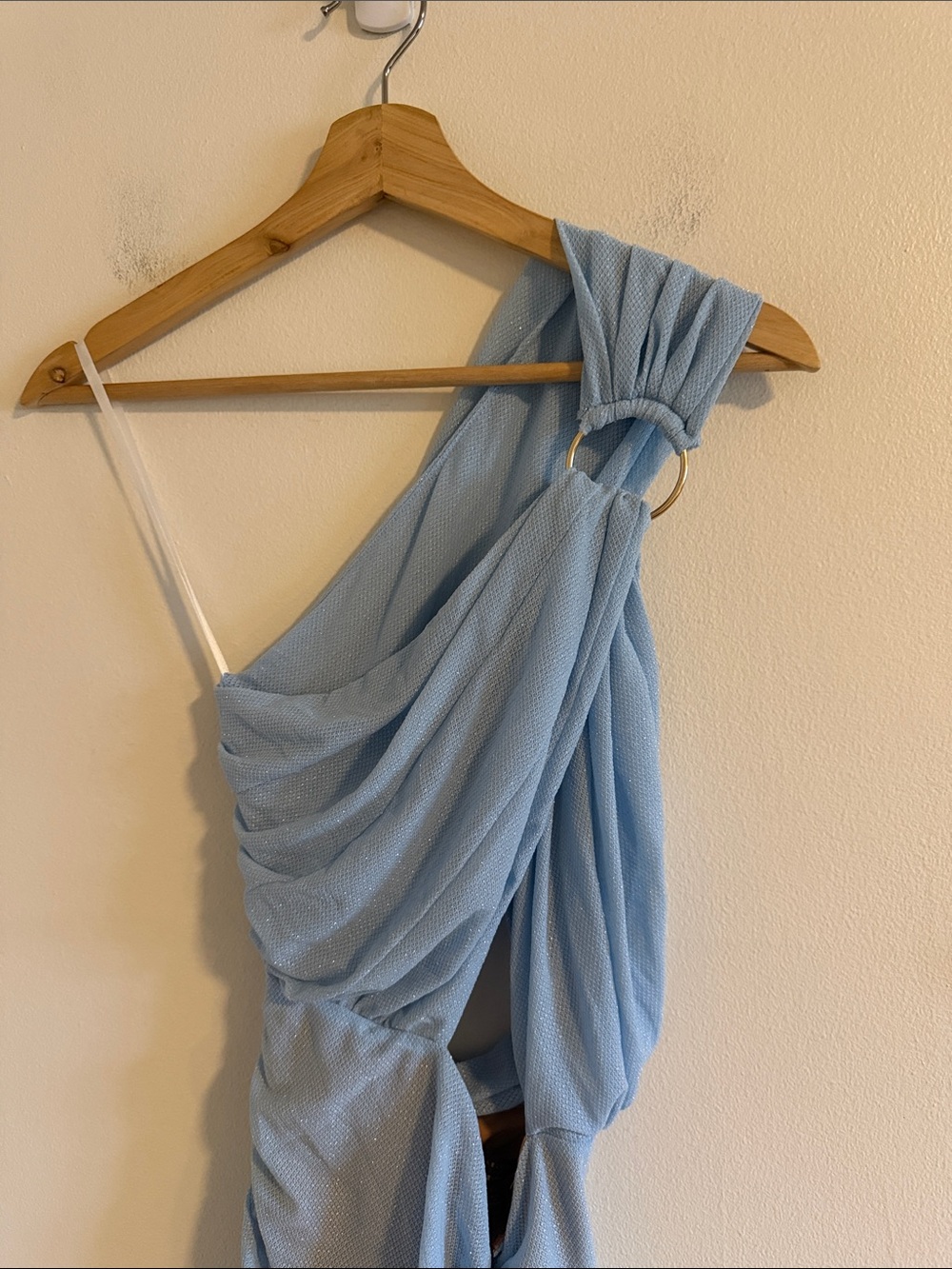 Michael Costello x Revolve Petra Dress Women's XS One Shoulder Sky Blue NWT - Picture 5 of 12